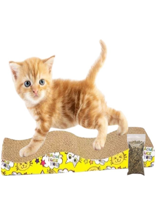 PETLICIOUS & MORE لعبة خدش القطط من الورق المقوى من بيتليشوس آند مور (21 بوصة × 44 بوصة × 4 بوصات) + ألعاب النعناع البري (مجموعة من قطعتين) - Image 4